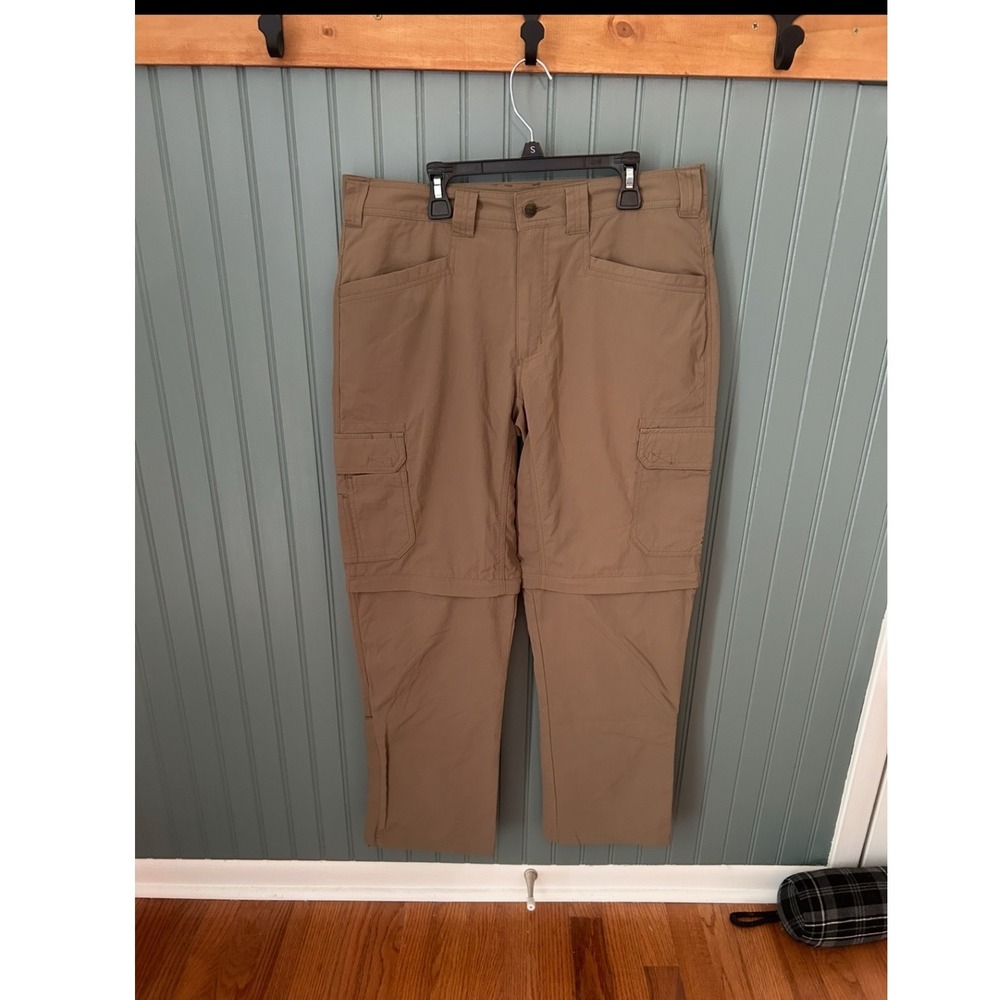 Gravel Gear Mens Convertible Cargo Pants‎ Khaki green Zip Off Hiking 32W x 30L